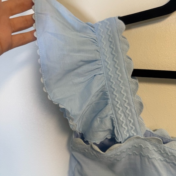 J. Marie Collection Ryan Baby Blue Embroidered Flutter Sleeve Sun Dress Size XS - Picture 8 of 10